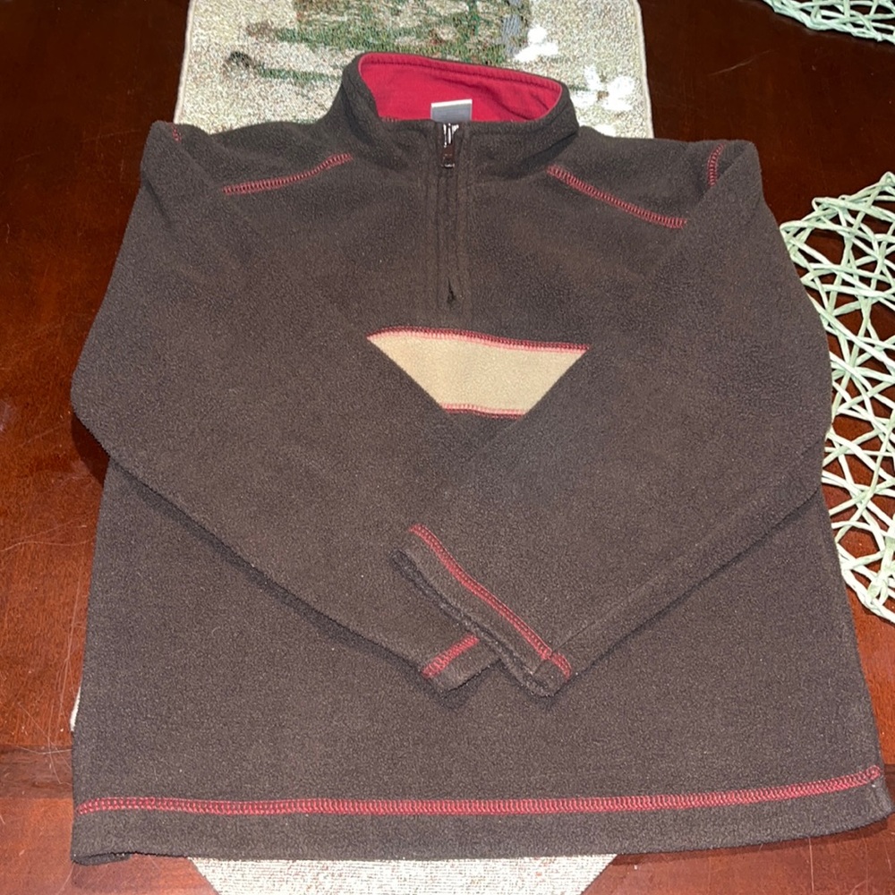 GYMBOREE LIGHT LAYER BROWN CHEST STRIPE CARDIGAN JACKET EUC sz 5